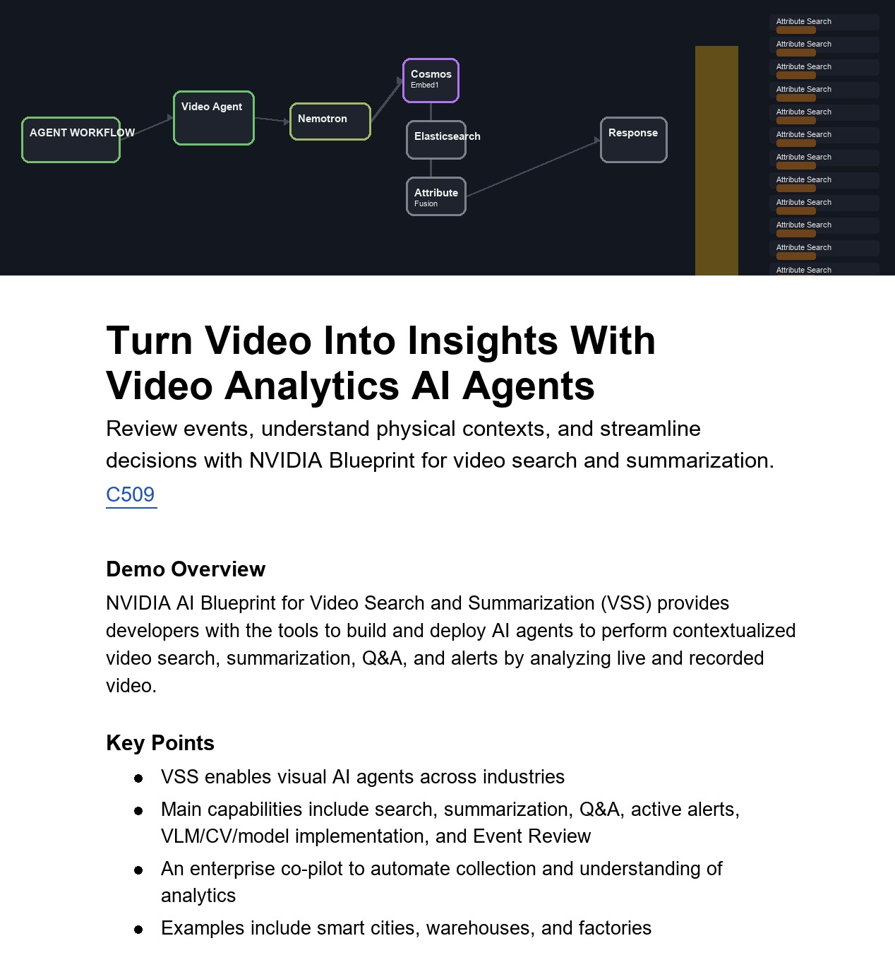 GTC 2026 VSS booth demo: Turn Video Into Insights With Video Analytics AI Agents